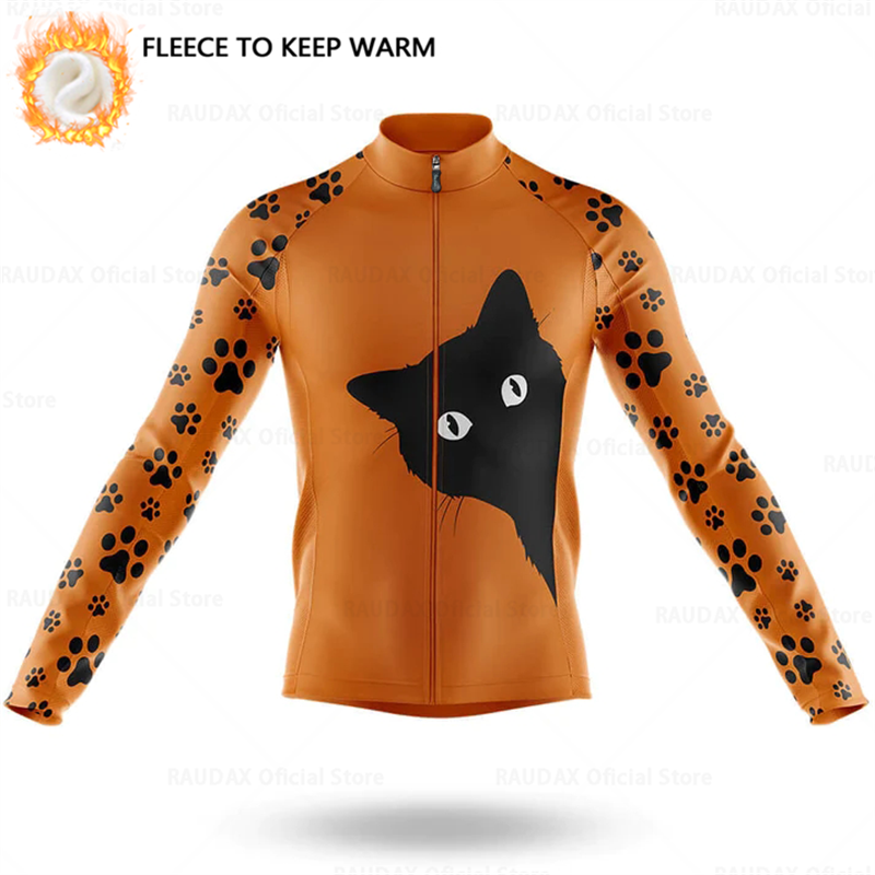 Cycling Commuter Jacket - Cartoon Cat Winter Cycling Jersey Men