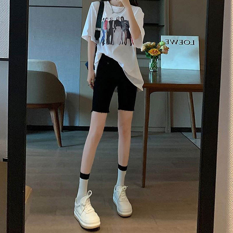 Black Denim Short Shorts Women - Cycling Shorts For Commute 评论和价格