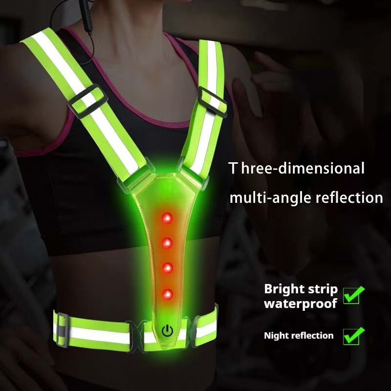 LED Running Vest Reflective Gl - Reflective Vest Cycling 评论和价格