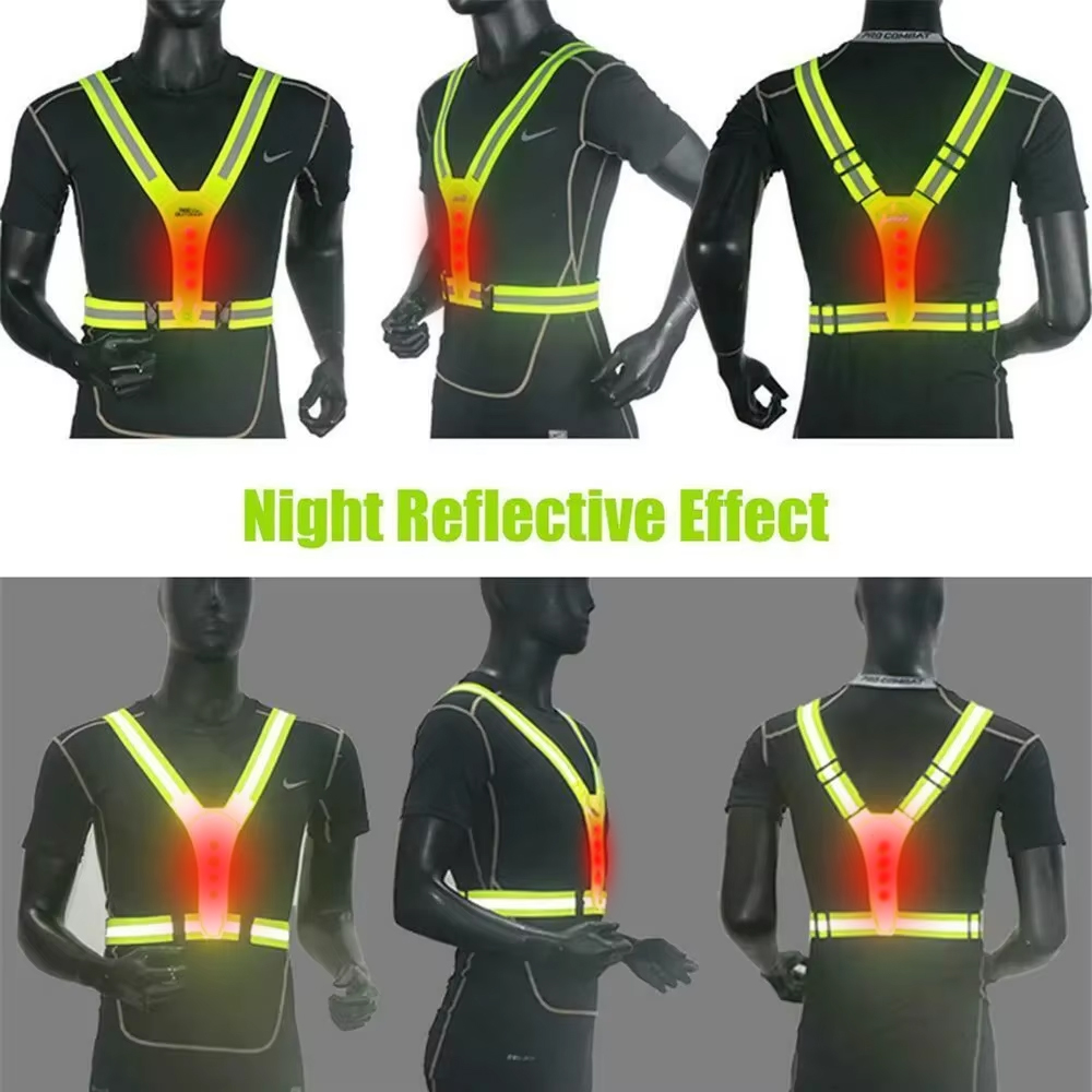 LED Running Vest Reflective Gl - Reflective Vest Cycling 评论和价格