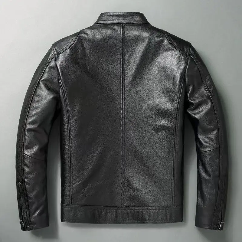 Genuine Leather Jacket Men 100 - Cycling Commuter Jacket 评论和价格
