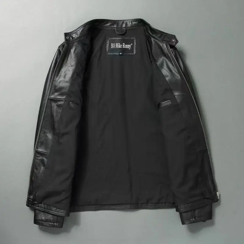 Genuine Leather Jacket Men 100 - Cycling Commuter Jacket 评论和价格