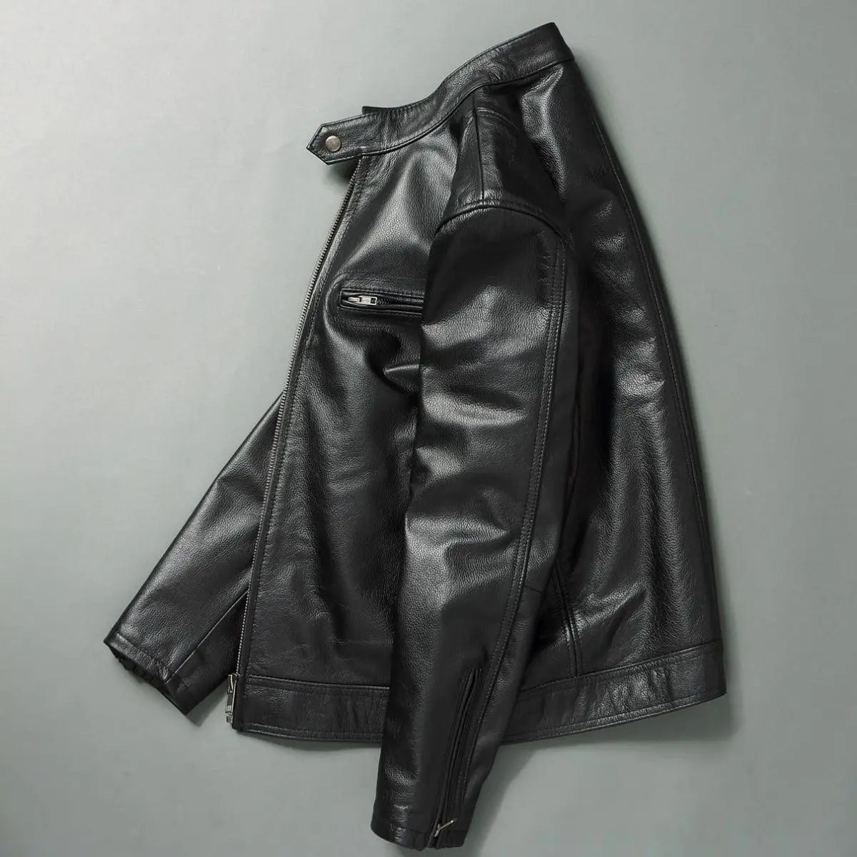 Genuine Leather Jacket Men 100 - Cycling Commuter Jacket 评论和价格